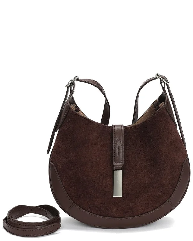 Handle bags with soft fabric for comfort -Tiffany & Fred Paris Suede & Leather Hobo Bag