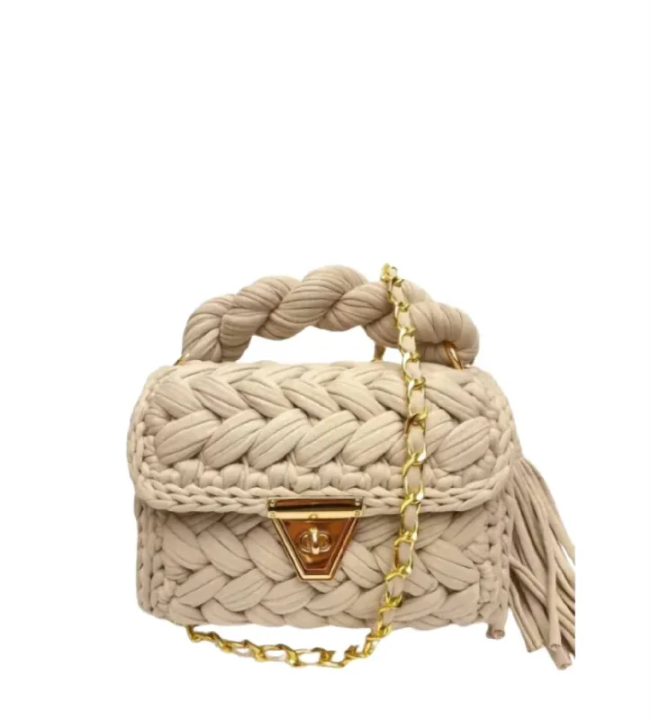 Handle bags with soft velvet for luxury -Women's Montego Woven Bag In Ivory