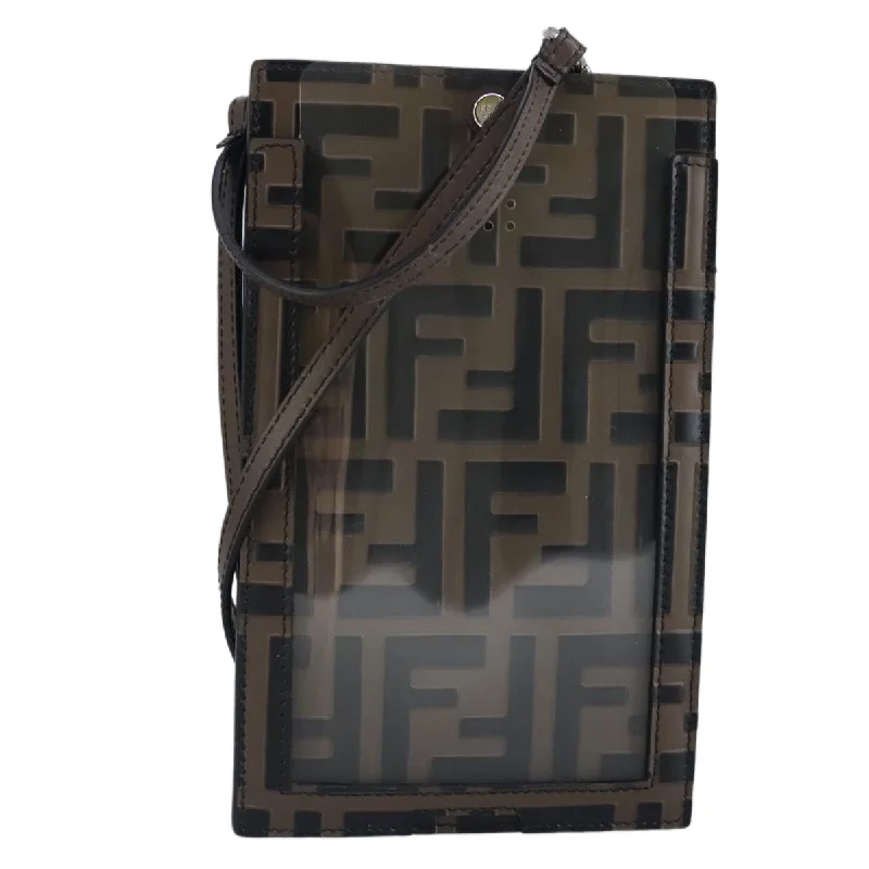 Handle bags with woven fabric for texture -Fendi Zucca  Canvas Clutch Bag (Pre-Owned)