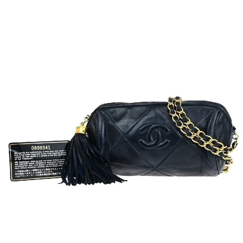 Handle bags with bold stripes for trendiness -Chanel Fringe  Leather Shoulder Bag (Pre-Owned)