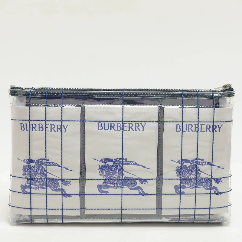 Handle bags with sleek hardware for sophistication -Burberry Transparent Pvc Ekd Label Pouch