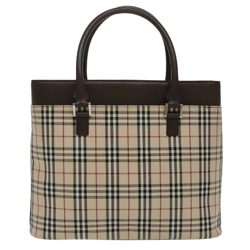 Quilted handle bags with stylish textured finish -Burberry Nova Check  Synthetic Tote Bag (Pre-Owned)