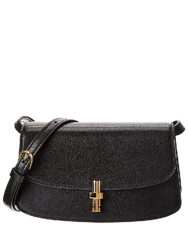 Handle bags with contrast stitching for detail -The Row East/West Leather Shoulder Bag