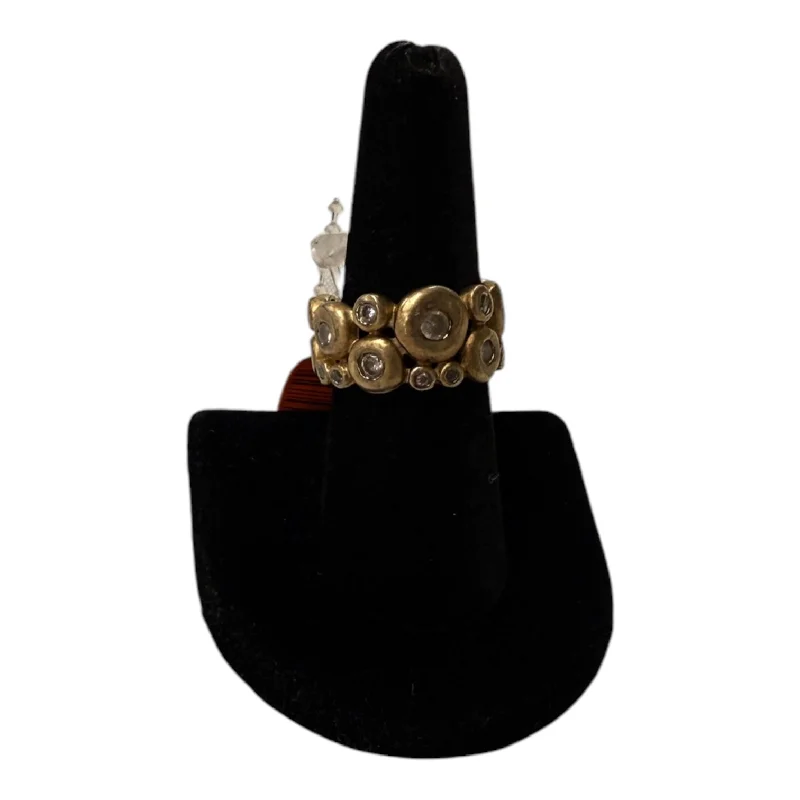 Rings with sleek black agate for edge -Ring Other  In Gold, Size:8.5