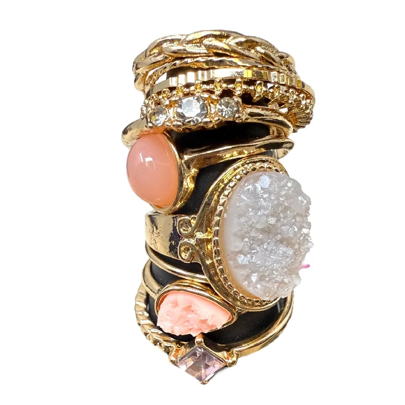 Rings with spiral ruby for bold twist -Ita Druzy Statement Ring Set By Francesca's, Size: 10 Piece Set