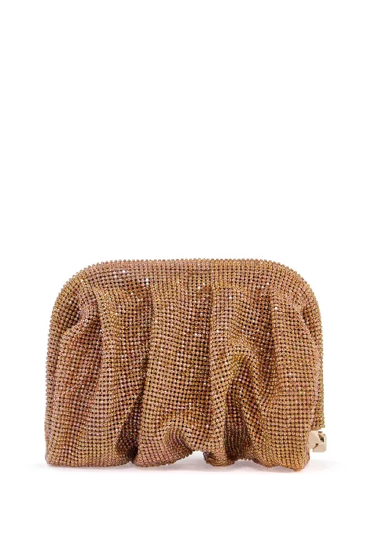 Handle bags with neutral tones for versatility -Benedetta Bruzziches La Petite Handbag In Gold Strass Mesh From The Venus Collection