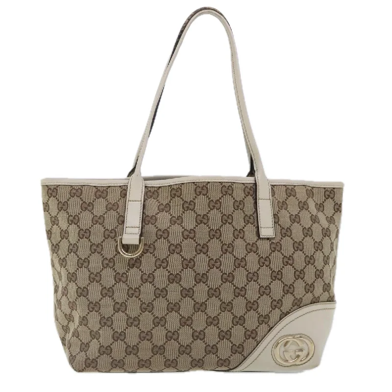 Handle bags with inner compartments for essentials -Gucci Britt  Canvas Shoulder Bag (Pre-Owned)