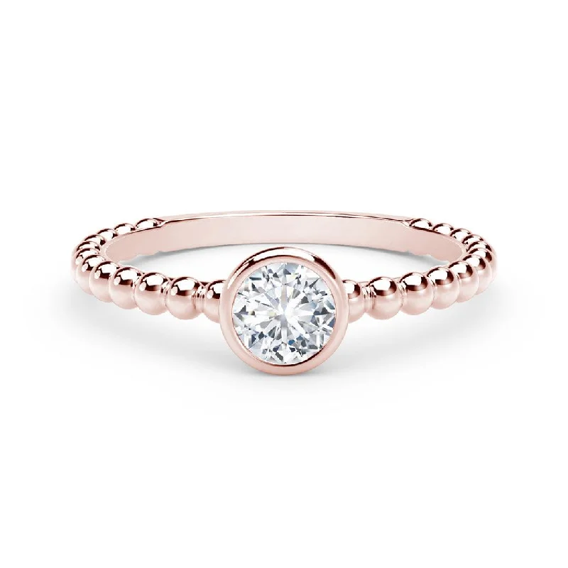 Rings with twisted rose gold band designs -0.33ct Diamond Stackable Ring