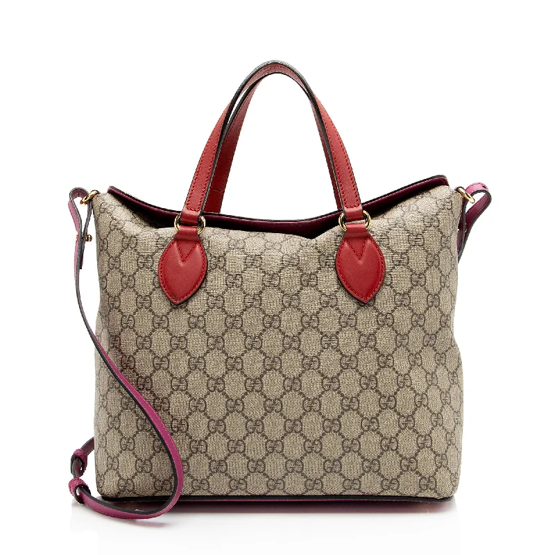 Handle bags with drawstring accents for style -Gucci GG Supreme Linea A Fold Over Tote