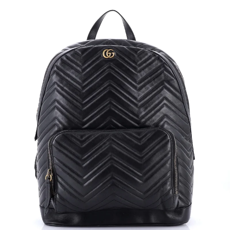 Handle bags with soft fabric for comfort -GG Marmont Pocket Backpack Matelasse Leather Medium