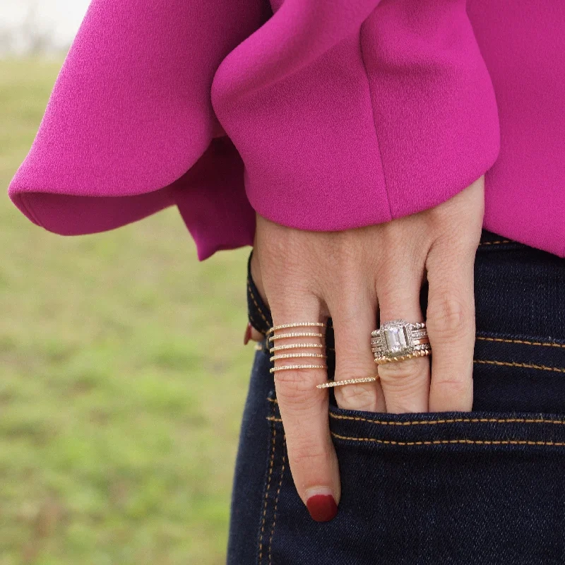 Rings with wave patterns for ocean vibes -Diamond Spiral Ring