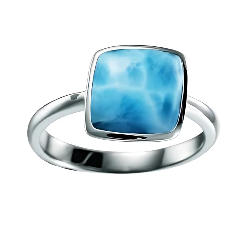 Rings with topaz stones for icy blue -Larimar Ring