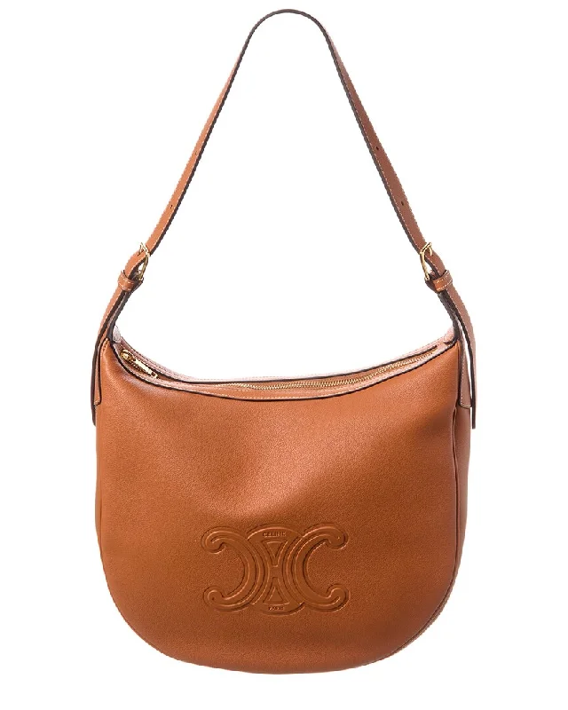 Durable handle bags for heavy-duty everyday use -CELINE Heloise Triomphe Medium Leather Hobo Bag