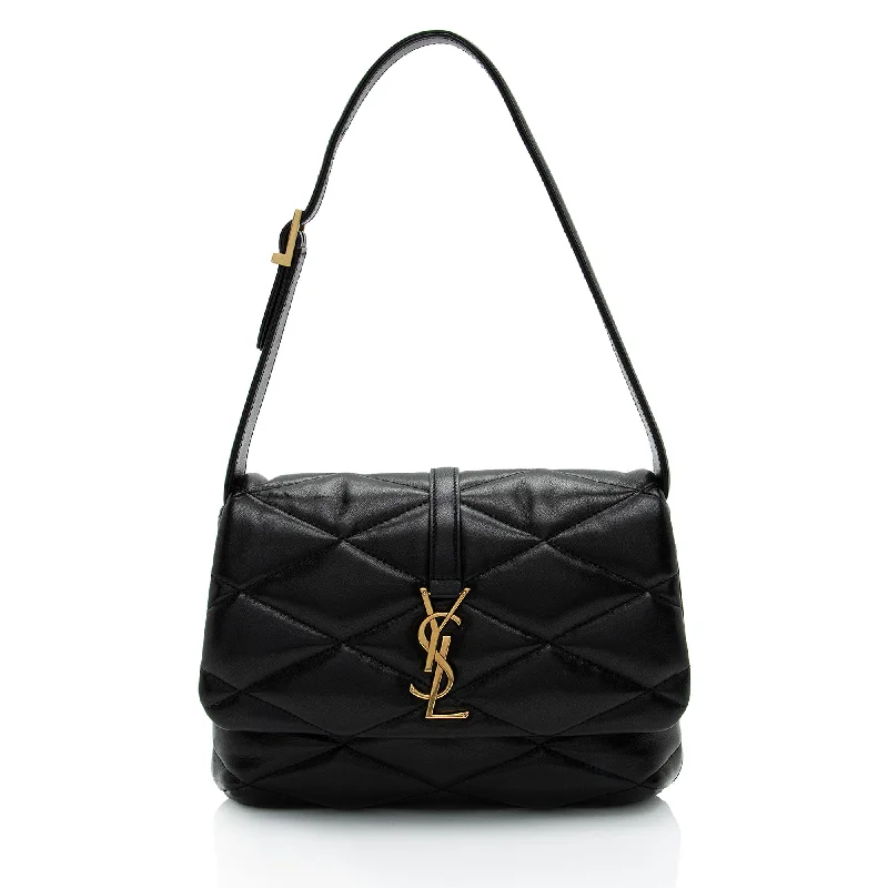 Handle bags with detachable pouches for versatility -Saint Laurent Quilted Lambskin Monogram Le 57 Hobo