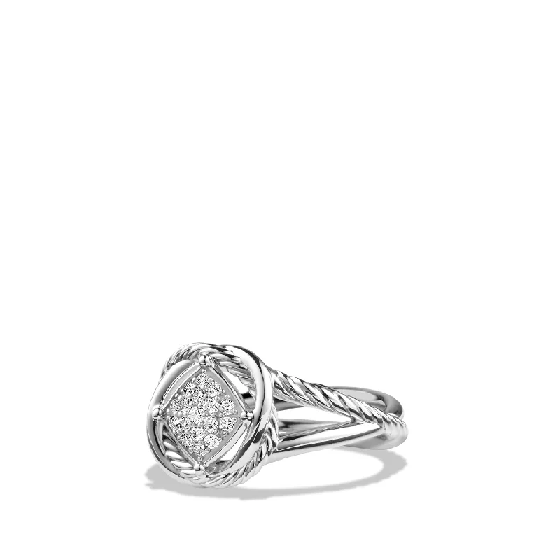 Gold rings with intricate celtic knot patterns -David Yurman The Infinity Collection Ring in Sterling Silver