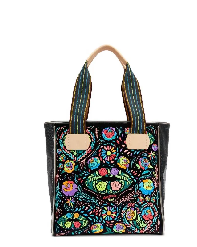 Reversible handle bags offering dual design styles -Women's Rita Classic Tote Bag In Black Multi