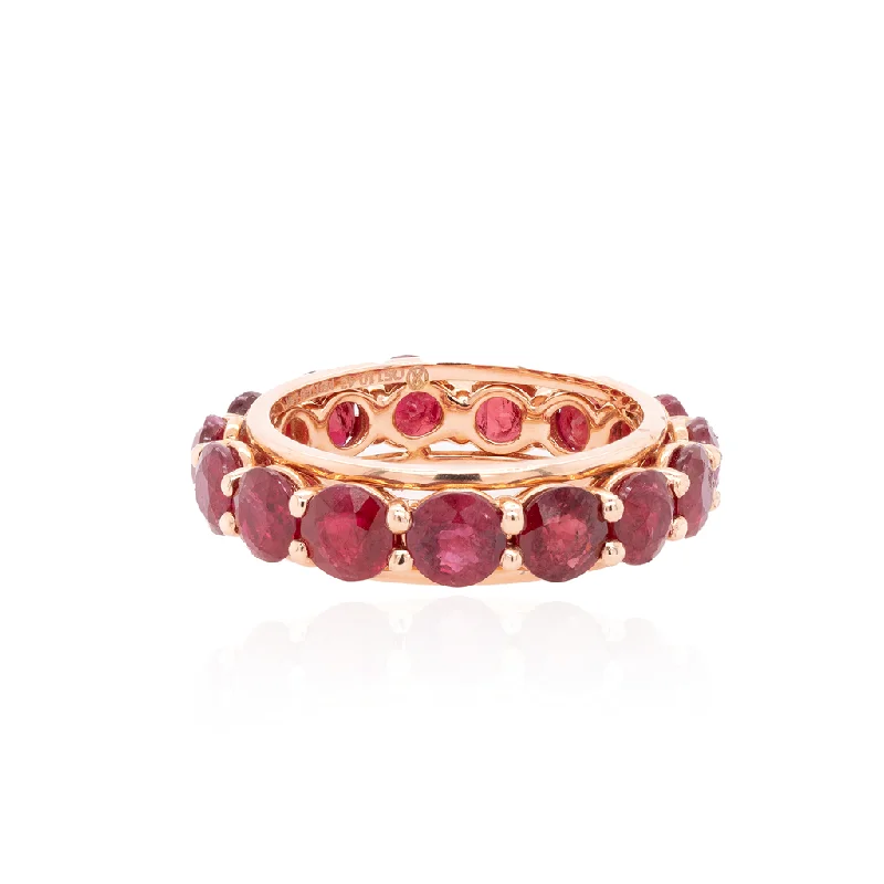 Rings with pink sapphire for delicate charm -Ruby Eternity Ring