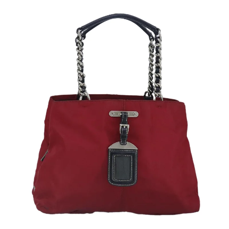 Vegan leather handle bags for eco-friendly chic -Prada Tessuto  Synthetic Tote Bag (Pre-Owned)