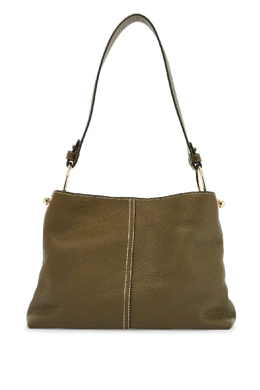 Handle bags with rustic leather for charm -Strathberry Khaki Leather Hobo Bag With Adjustable Strap