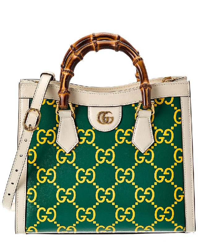 Handle bags with elegant gold-tone hardware -Gucci Diana GG Leather Tote