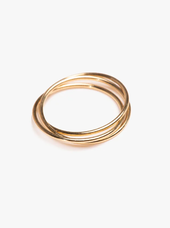 Rings with wide bands for statement wear -Interlocking Ring