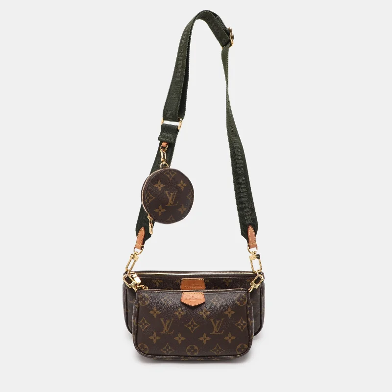 Handle bags with bold text for statements -Louis Vuitton Green Monogram Canvas Multi Pochette Accessories Bag