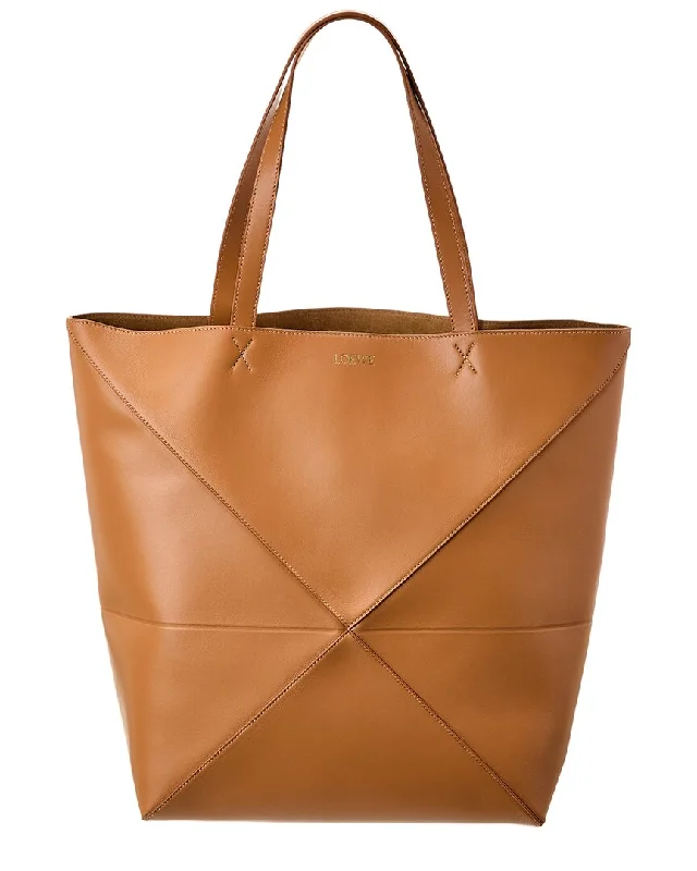 Handle bags with waterproof lining for protection -DNU Loewe Puzzle Fold XL Leather Tote