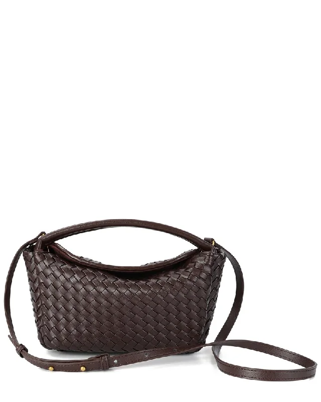 Handle bags with artistic prints for creativity -Tiffany & Fred Paris Hand-Woven Leather Crossbody