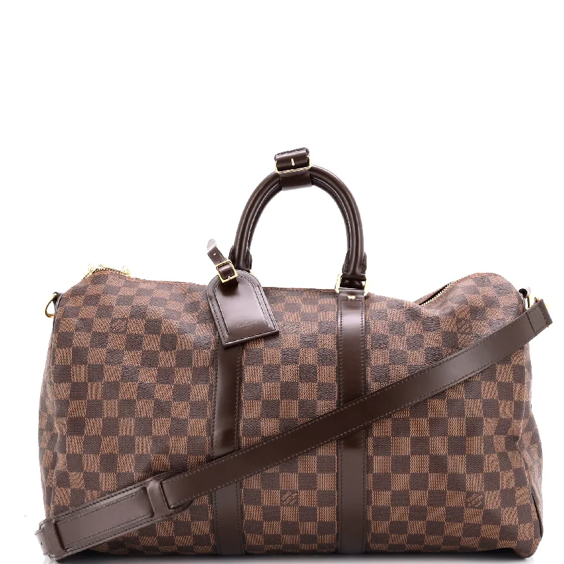 Handle bags with vegan suede for softness -Keepall Bandouliere Bag Damier 45