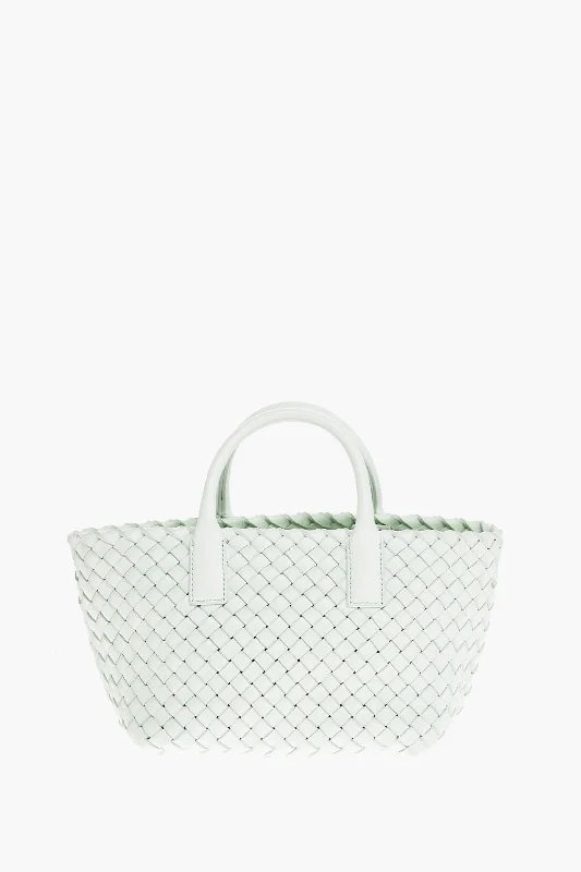 Handle bags with sturdy bases for stability -Bottega Veneta Braided Leather Cabat Tote Bag With Removable Shoulder Strap