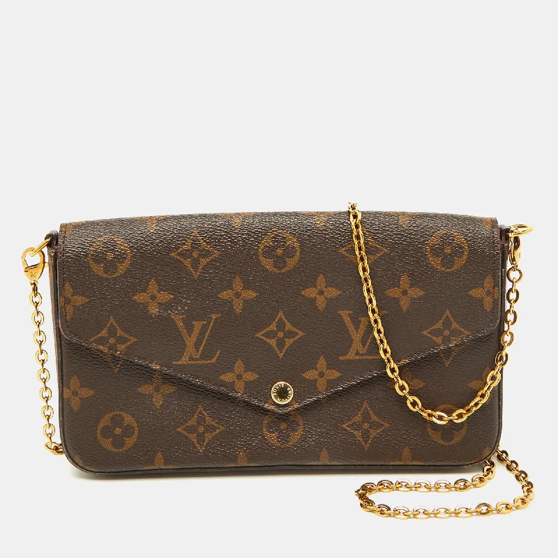 Handle bags with waterproof lining for protection -Louis Vuitton Monogram Canvas Pochette Felicie Bag