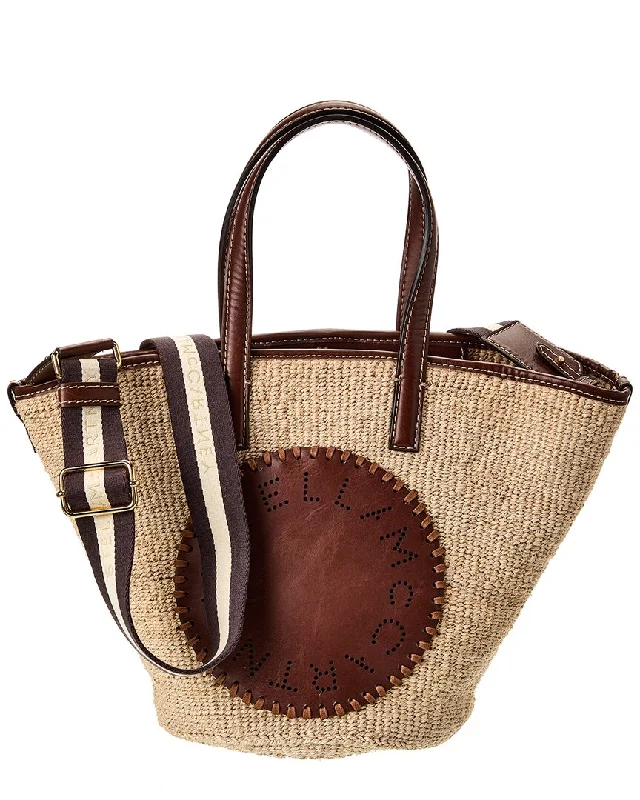 Large handle bags with spacious interior compartments -Stella McCartney Applique Logo Tote