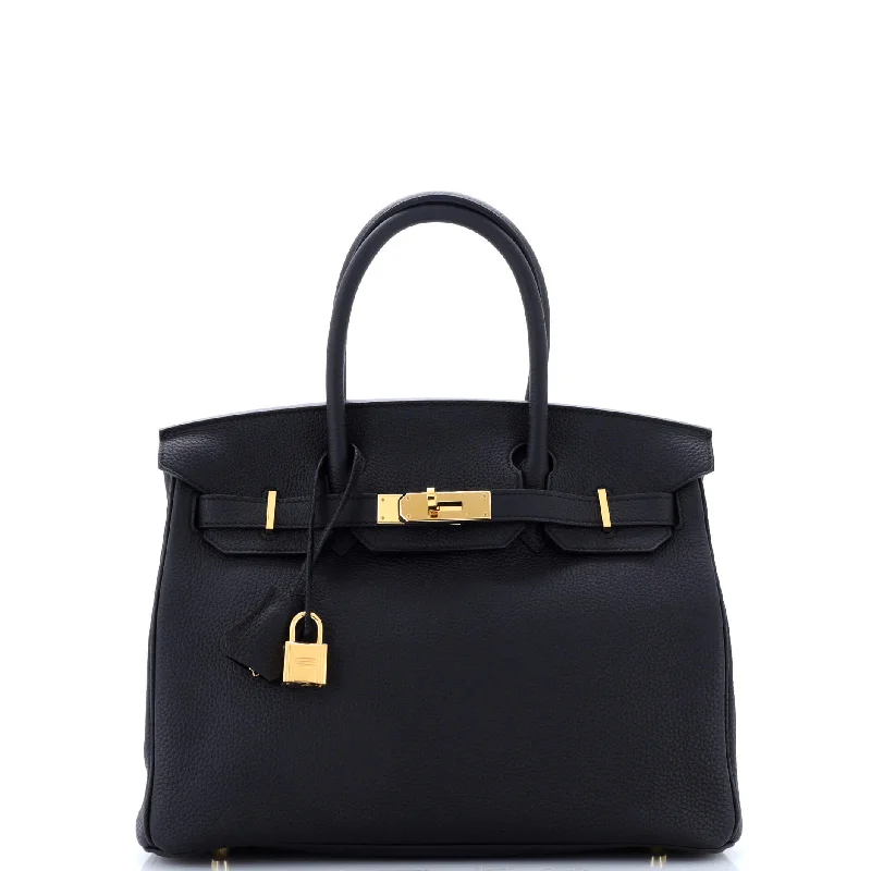 Handle bags with waterproof lining for protection -Birkin Handbag Noir Togo with Gold Hardware 30