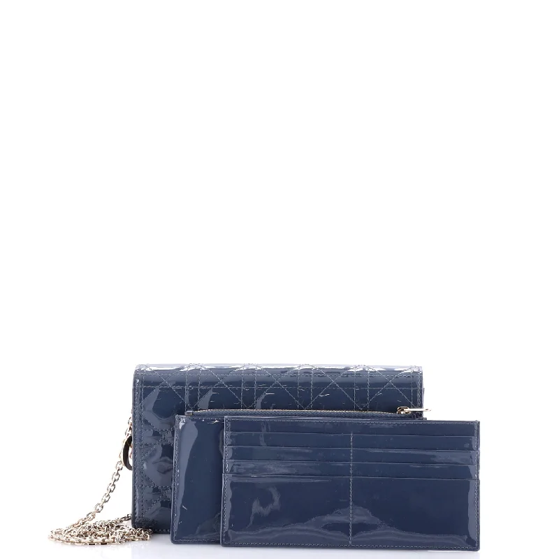 Insulated handle bags for keeping food fresh -Lady Dior Clutch on Chain Cannage Quilt Patent