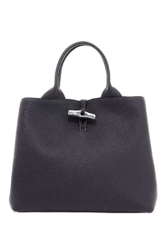 Handle bags with modern logos for branding -Longchamp 'le Roseau L Handle Bag With