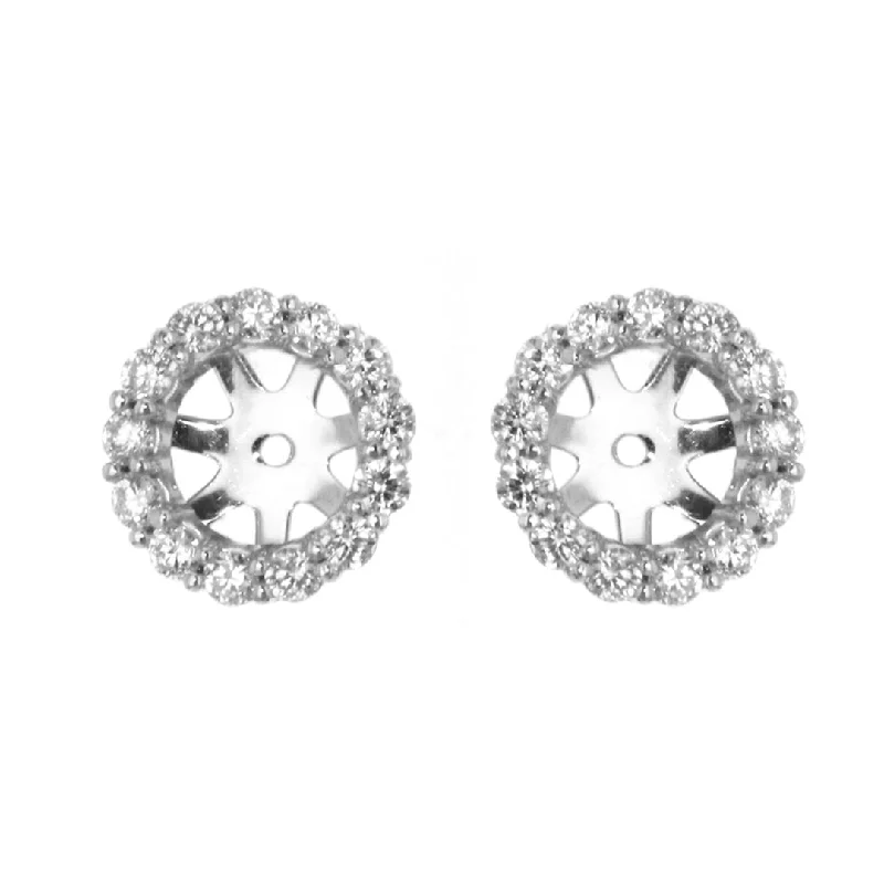 Rose gold rings featuring delicate pearl inlays -0.75 ctw Diamond Earring Jackets