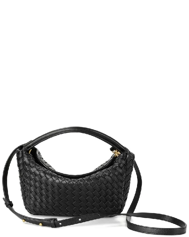 Small handle bags perfect for quick trips -Tiffany & Fred Paris Hand-Woven Leather Crossbody