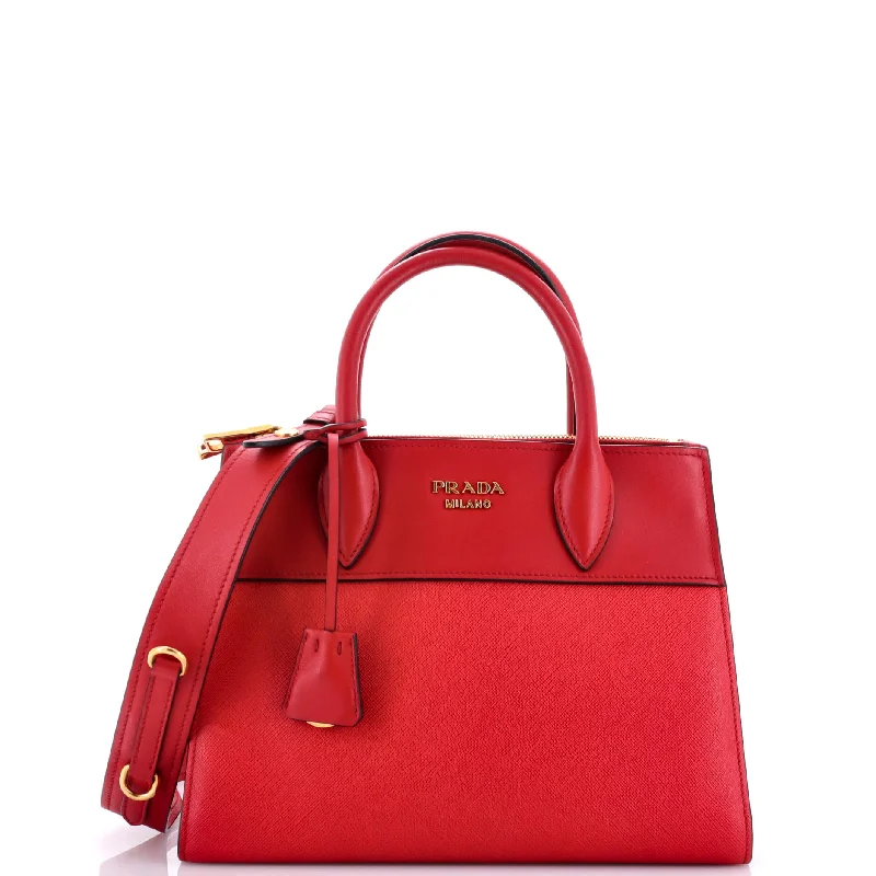 Handle bags with sleek hardware for sophistication -Paradigme Tote Saffiano with City Calf Small