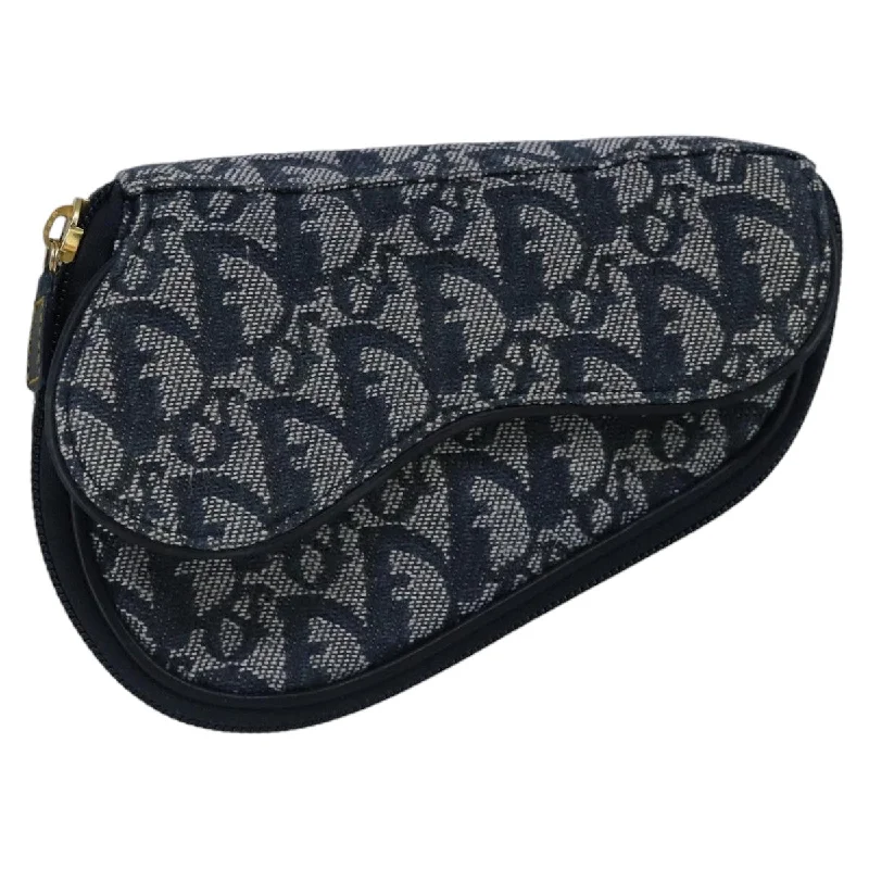 Handle bags with monogram designs for personalization -Dior Saddle  Canvas Clutch Bag (Pre-Owned)