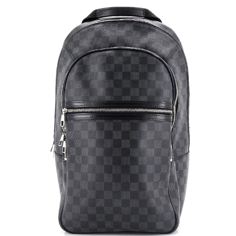 Handle bags with rustic leather for charm -Michael NM Backpack Damier Graphite