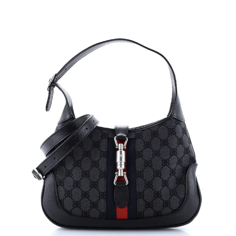 Handle bags with drawstring accents for style -x Gucci The Hacker Project Jackie 1961 Hobo BB Canvas Small