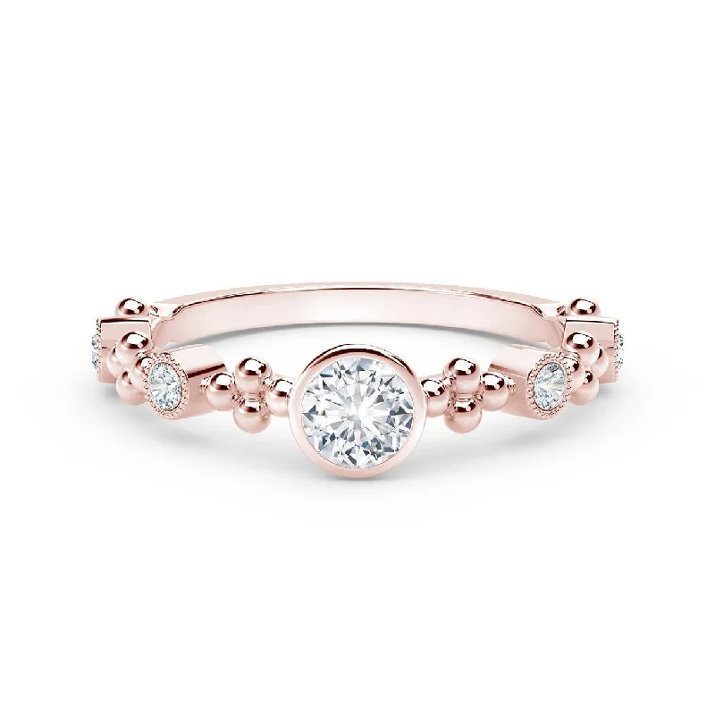 Rings with vintage-inspired rose-cut diamonds -0.34ctw Feminine Diamond Ring