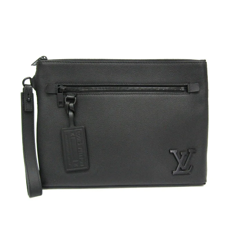 Handle bags with neutral tones for versatility -Louis Vuitton Takeoff  Leather Clutch Bag (Pre-Owned)