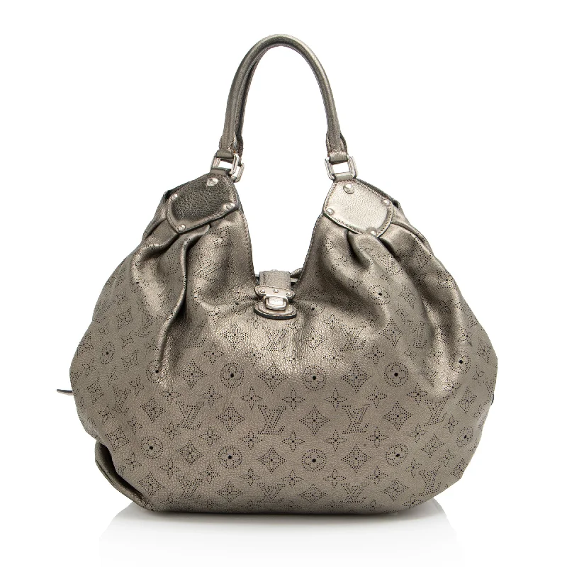 Handle bags with vegan suede for softness -Louis Vuitton Metallic Mahina Leather XL Hobo