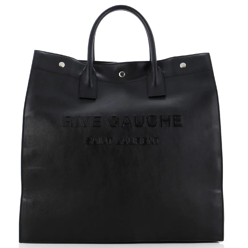 Handle bags with rugged canvas for outdoors -Rive Gauche Shopper Tote Leather Tall