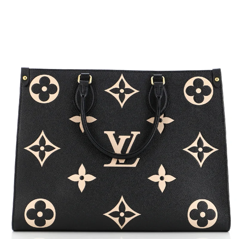 Handle bags with artistic prints for creativity -OnTheGo Tote Bicolor Monogram Empreinte Giant MM