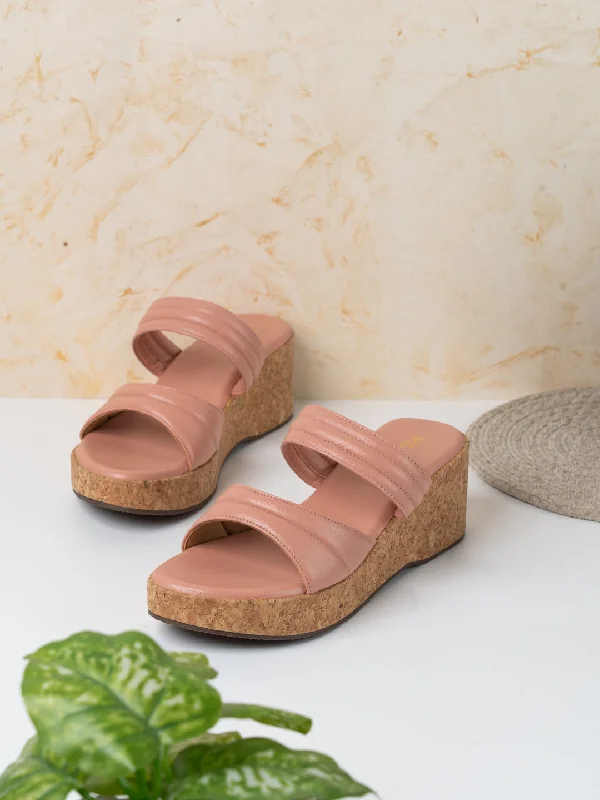 Stylish sandals for men with sporty design and adjustable straps for custom fit-Womens Peach Casual Solid Open Toe Heels