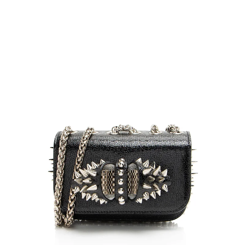 Handle bags with quilted leather for luxury -Christian Louboutin Leather Spiked Sweet Charity Mini Shoulder Bag