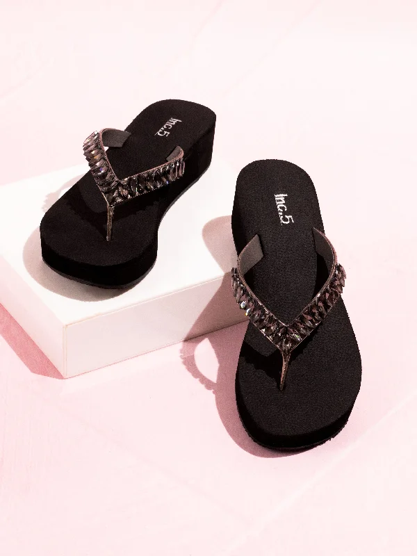 Fashionable sandals for men with woven design and slip-resistant soles for outdoor wear-Women Pewter-Toned Embellished Comfort Heels