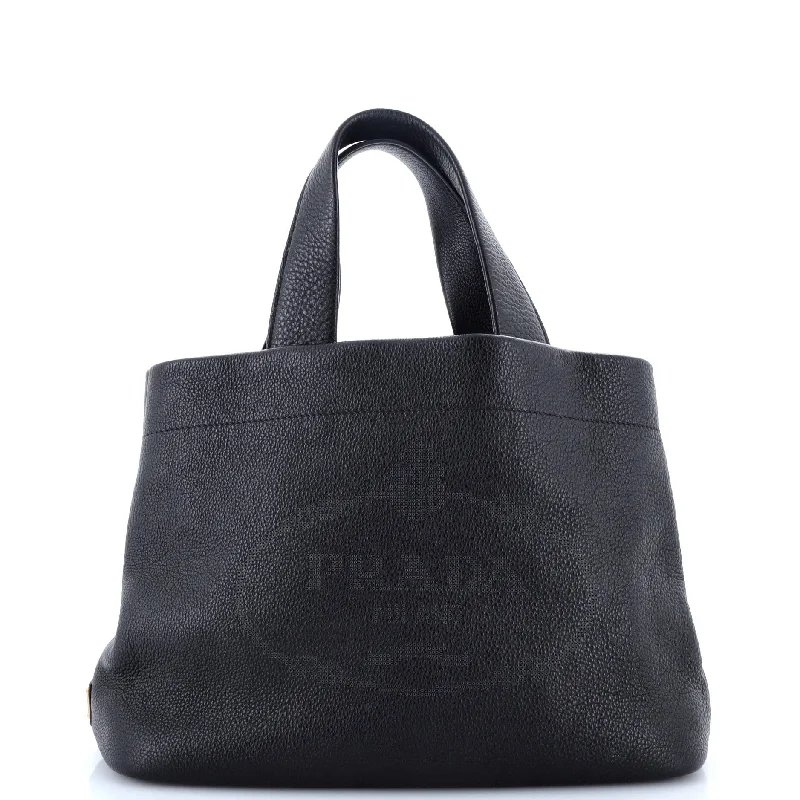 Handle bags with lightweight nylon for ease -Logo Tote Perforated Leather Medium